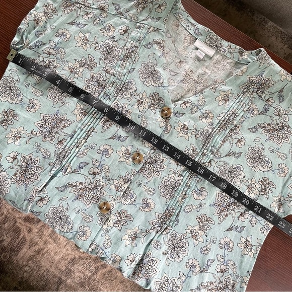 J. Jill | Love Linen Blue Floral Sun Dress, size Medium - Picture 8 of 12